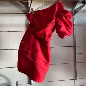 Reem Acra Women's Gathered One-Shoulder Mikado Cocktail Dress